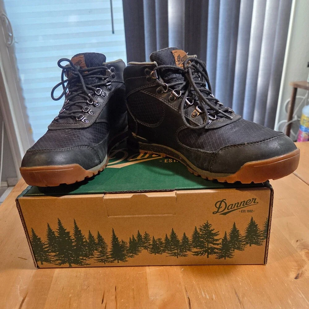Danner Jag Midnight Black Boots Men's 9D Leather Hiking Waterproof DWR Used